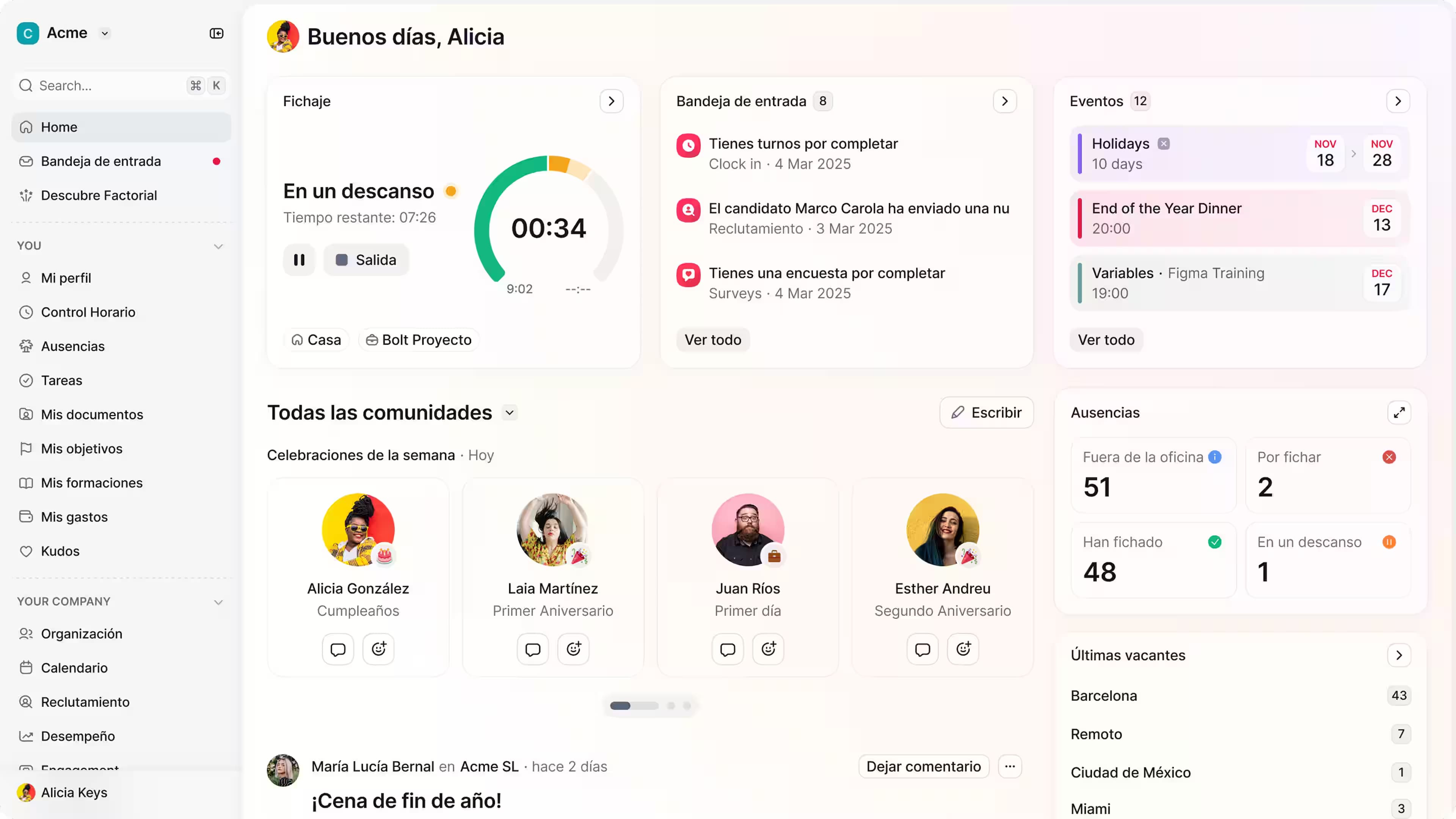 Factorial Dashboard