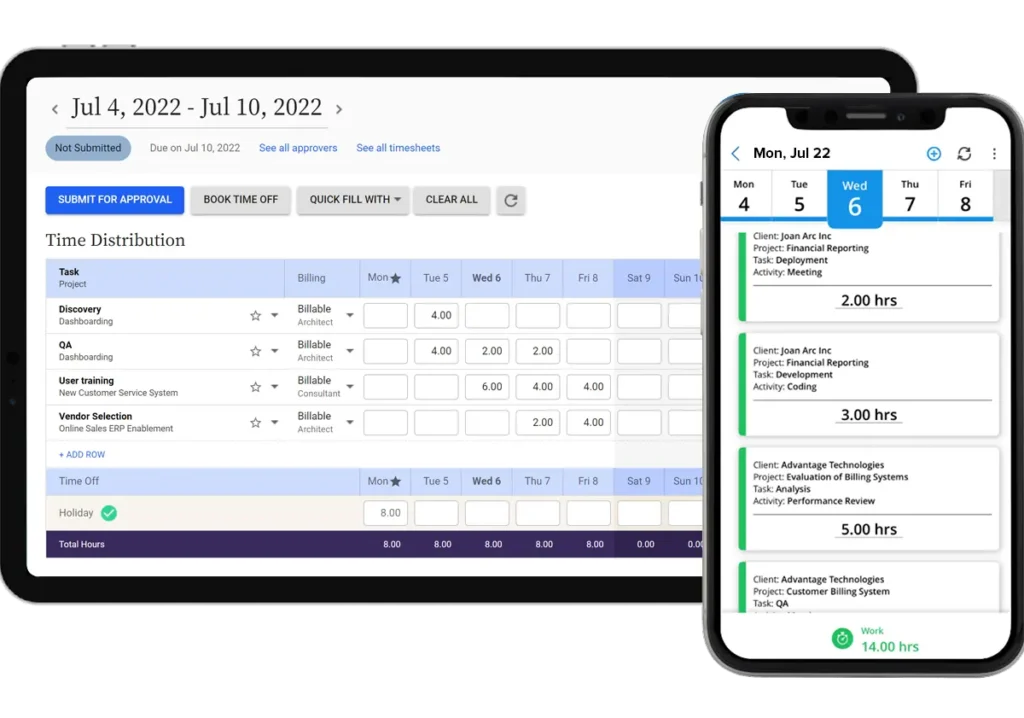 Replicon time tracking
